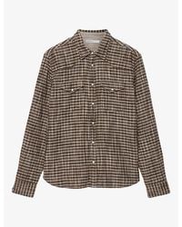 AllSaints - Court Checked Long-Sleeve Cotton Shirt - Lyst