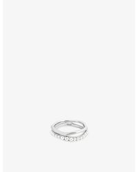 Astrid & Miyu - Molten Illusion Rhodium-Plated Sterling- And Pearl Ring - Lyst