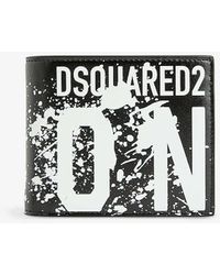 DSquared² - Icon Splash Brand-print Leather Bifold Wallet - Lyst