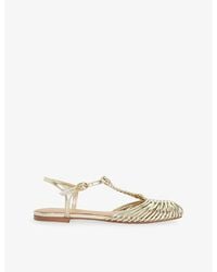 Dune - Harmoni Flat Leather Sandals - Lyst