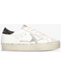Golden Goose - Hi Star 11271 Glitter-embellished Leather Low-top Trainers - Lyst