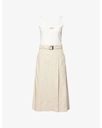 Jonathan Simkhai - Camden Wrap-Front Stretch-Linen Blend Midi Dress - Lyst