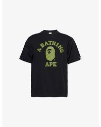 A Bathing Ape - College Logo-Print Cotton T-Shirt - Lyst