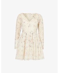 Zimmermann - Halliday Embroidered Cotton-blend Mini Dress - Lyst