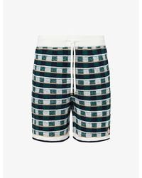 CASABLANCA - Mosaic Crochet Cotton Shorts - Lyst