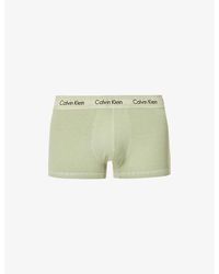 Calvin Klein - Logo-waistband Low-rise Stretch-cotton Trunk - Lyst