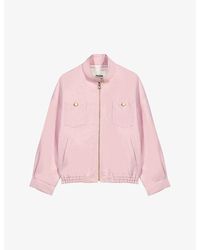 Maje - Oversized Linen And Cotton Bomber Jacket - Lyst