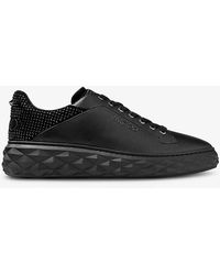 Jimmy Choo - Diamond Maxi Logo-embossed Leather Low-top Trainers - Lyst