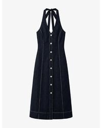 OMNES - Octavia Halter Linen-Blend Midi Dress - Lyst