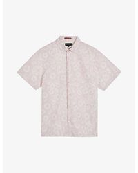 Ted Baker - Flasiby Floral-print Regular-fit Lyocell-blend Shirt - Lyst