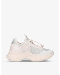 KG by Kurt Geiger - Leighton Gem Chunky-soled Crystal-embellished Textile Trainers - Lyst