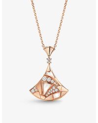 BVLGARI - Divas' Dream 18ct Rose-gold, Mother-of-pearl And 0.47ct Diamond Pendant Necklace - Lyst