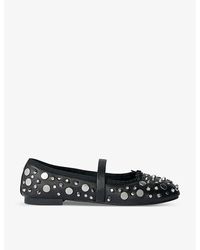 Maje - Faby Stud-embellished Leather Ballet Courts - Lyst