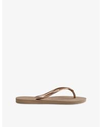 Havaianas - Slim Crystal-Embellished Rubber Flip-Flops - Lyst