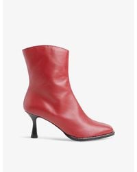 Whistles - Nettie Stitch-Trim Heeled Leather Ankle Boots - Lyst