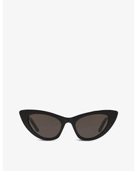 Saint Laurent - Sl213 New Wave Lily Acetate Cat-eye Sunglasses - Lyst