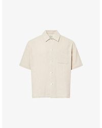 FRAME - Open Weave Short-Sleeves Cotton-Blend Shirt - Lyst