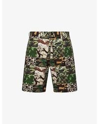 A Bathing Ape - Camo-Print Patchwork Cotton Shorts - Lyst