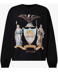 Who Decides War - Crest Graphic-print Regular-fit Cotton-jersey Sweatshirt - Lyst