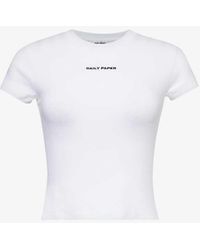 Daily Paper - Round-neck Logo-pattern Stretch-cotton T-shirt - Lyst