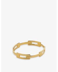 Monica Vinader - Signature 18Ct-Plated Vermeil Sterling- Link Bangle - Lyst