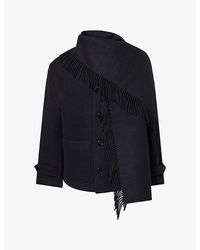 TOTEME - Fringed Scarf Wool Jacket - Lyst