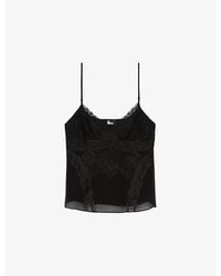 The Kooples - V-Neck Sleeveless Lace Top - Lyst
