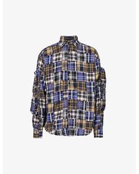 Who Decides War - Plaid Patchwork Relaxed-fit Cotton Shirt - Lyst