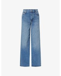 FRAME - Le Slim Palazzo Long-Leg Stretch-Denim Jeans - Lyst