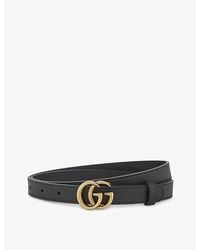 Gucci - Belt Gold Double G Buckle Leather 397660 4cm (GGB1001) - Lyst