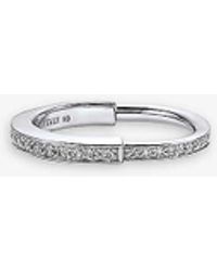 Tiffany & Co. - Tiffany Lock 18ct White-gold And 0.35ct Round-brilliant Diamond Ring - Lyst