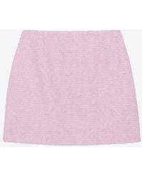 Claudie Pierlot - Darted Straight-cut Tweed Mini Skirt - Lyst