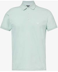 Emporio Armani - Brand-embroidered Regular-fit Stretch-cotton-piqué Polo Shirt X - Lyst
