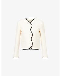 Valentino - Giacca V-Neck Wool And Silk-Blend Blazer - Lyst