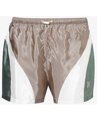 Palm Angels - Brand-embroidered Colour-blocked Shell Shorts - Lyst