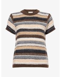 ME+EM - Striped Knit Alpaca Wool-Blend T-Shirt - Lyst