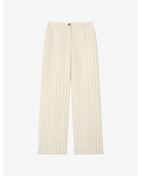 LK Bennett - Amore Pinstripe Straight-Leg Linen Trousers - Lyst