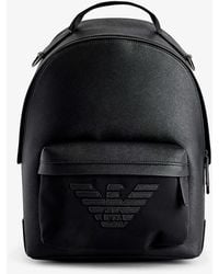 Emporio Armani - Logo-patch Faux-leather Backpack - Lyst
