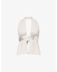 GIMAGUAS - Infinito Halterneck Cotton Top - Lyst