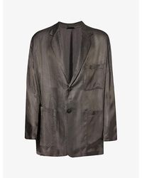 Giorgio Armani - Single-breasted Notched-lapel Relaxed-fit Woven Jacket - Lyst
