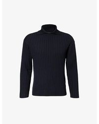 Emporio Armani - Costa Spread-collar Relaxed-fit Wool Jumper X - Lyst