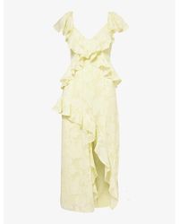 Pretty Lavish - Eloise Ruffled Woven Midi Dress - Lyst