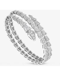 BVLGARI - Serpenti Viper 18ct White-gold And 5.89ct Brilliant-cut Diamond Bracelet - Lyst