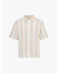 Orlebar Brown - Thomas Stripe-pattern Crochet Cotton-knit Shirt X - Lyst