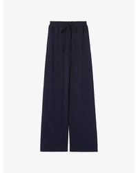 Claudie Pierlot - Wide-Leg Drawstring-Waist Lyocell-Blend Trousers - Lyst