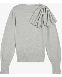 Ted Baker - Larbow Bow-embellished Long-sleeve Knitted Jumper - Lyst