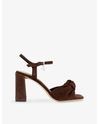 KG by Kurt Geiger - Signet Suede Heeled Sandals - Lyst