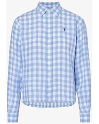 Polo Ralph Lauren - Gingham-check Boxy-fit Linen Shirt - Lyst