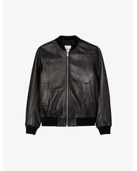 Sandro - New Monaco Stand-collar Regular-fit Leather Jacket - Lyst