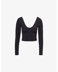 GYMSHARK - Form Long-Sleeve Stretch-Jersey Crop Top - Lyst